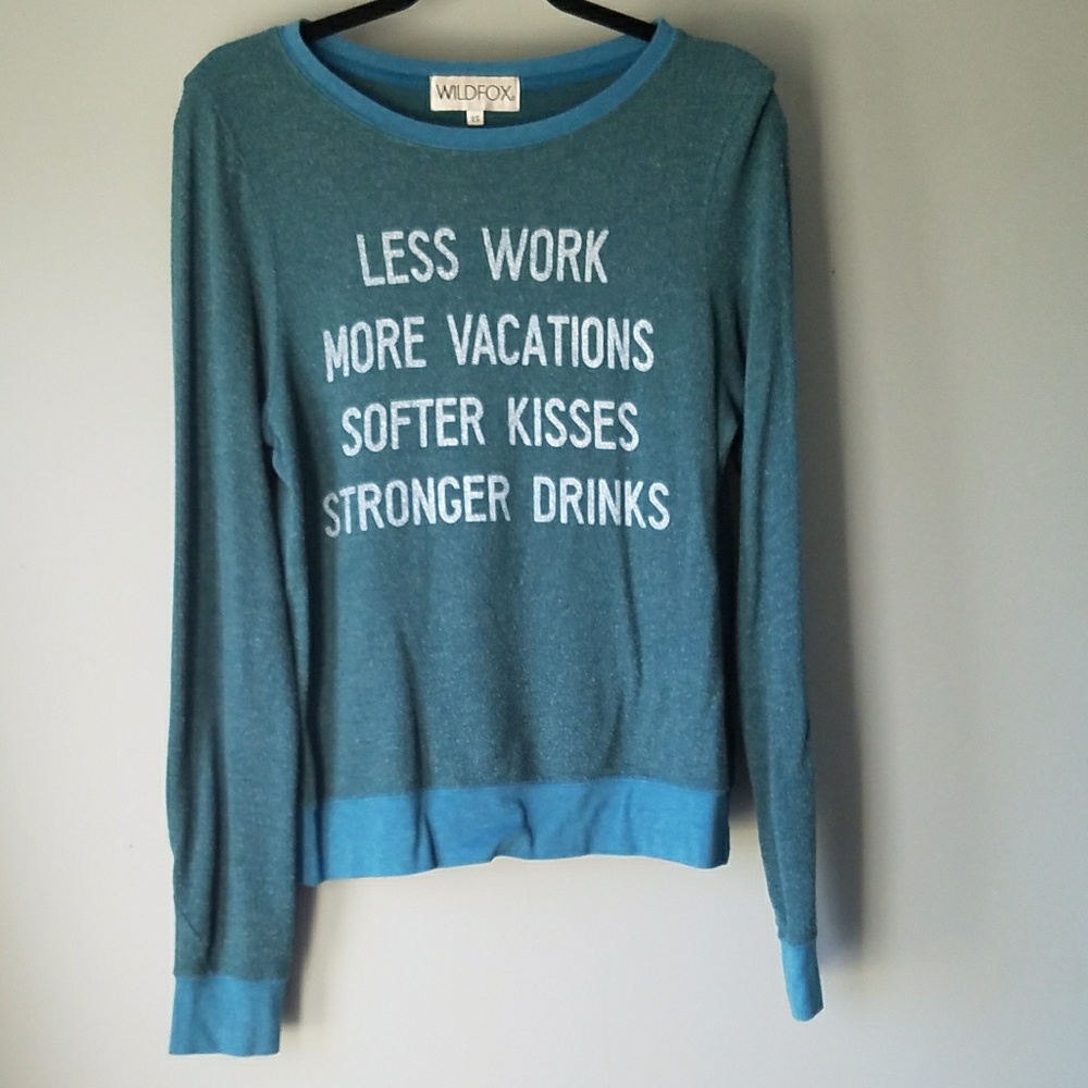 DONATED - EUC Less Work More Vacation Wildfox BBJ - Picture 2 of 5